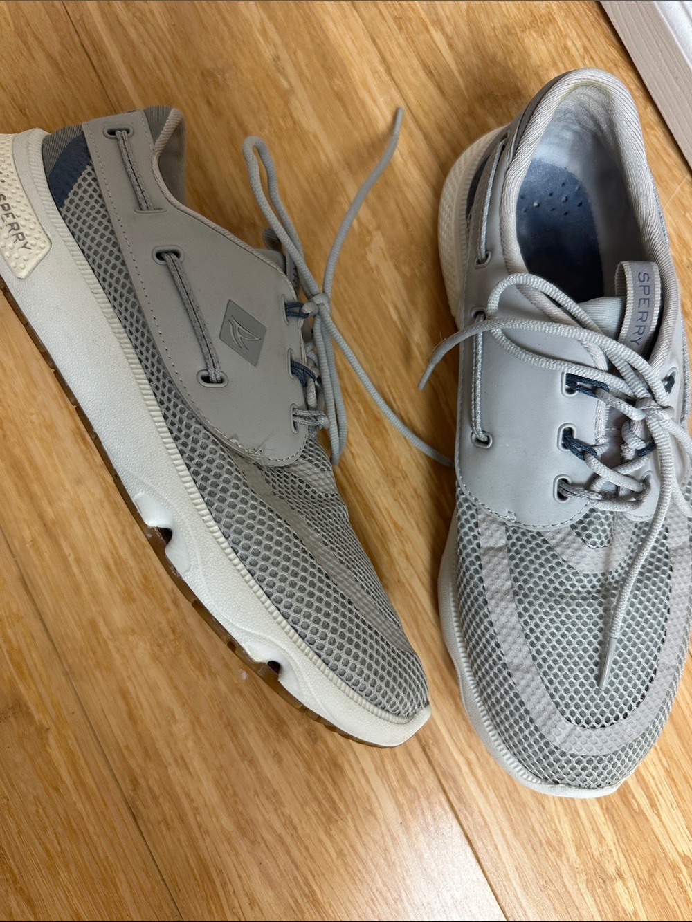 Sperry Women’s Light Gray Mesh Boat Shoes